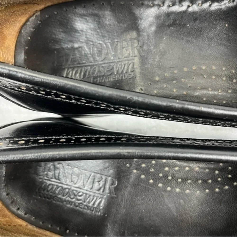Hanover Hand Sewn Men’s Size 9.5 Black Leather Kiltie Loafers
